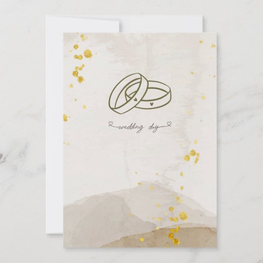 Light Grayish Orange and Dark Yellow wedding  招待状 (裏面)