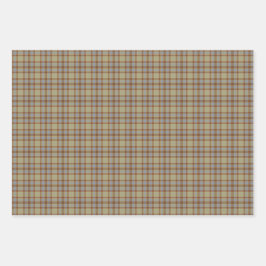 Light Green Blue Brown Plaid Tartan ラッピングペーパーシート