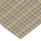 Light Green Blue Brown Plaid Tartan Table Runner ショートテーブルランナー (コーナー)