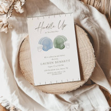 Light Green Blue Huddle Up Twin Boys Baby Shower