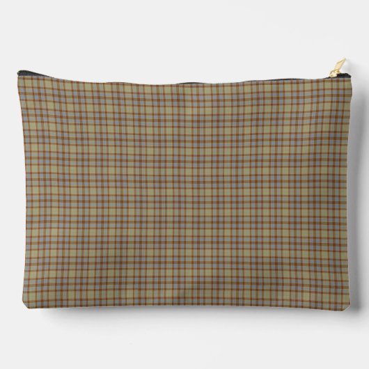 Light Green Blue Plaid Tartan Pattern Rustic アクセサリーポーチ (裏面)