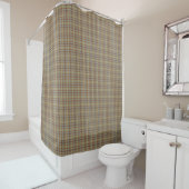 Light Green Blue Tartan Plaid Shower Curtain シャワーカーテン (インサイチュ)