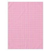 Light Green Cell Pattern Pink Checkered Plaid. テーブルクロス (正面)