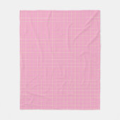 Light Green Cell Pattern Pink Plaid. フリースブランケット (正面)