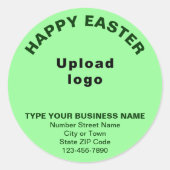 Light Green Easter Business Round Sticker ラウンドシール (正面)