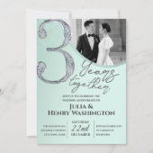 Light Green Elegant Wedding Anniversary 招待状 (正面)