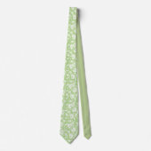 Light Green Floral Pattern Custom Necktie ネクタイ (正面)