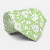 Light Green Floral Pattern Custom Necktie ネクタイ (ロール)