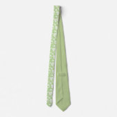 Light Green Floral Pattern Custom Necktie ネクタイ (裏面)