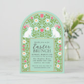 Light Green Folk Art Easter Brunch Arch Invitation 招待状 (スタンド正面)