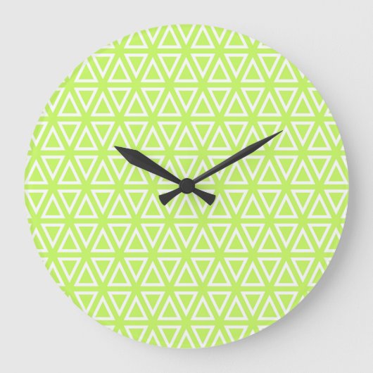 Light Green Inverted Triangle Pattern Wall clock ラージ壁時計 (正面)