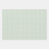Light Green & Ivory Wonky Stripes ラッピングペーパーシート (正面)