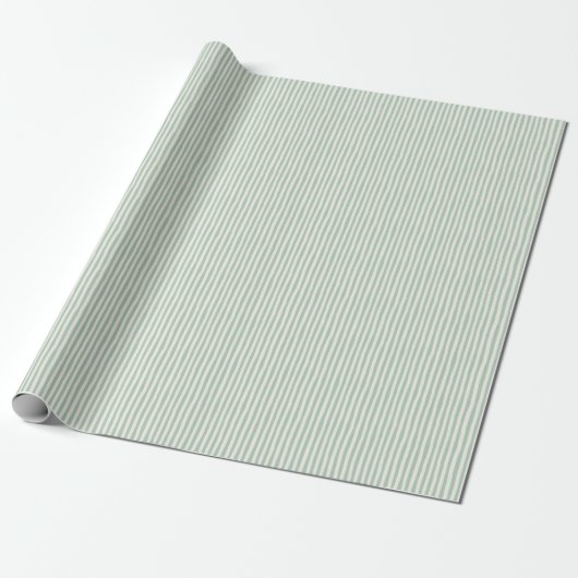 Light Green & Ivory Wonky Stripes ラッピングペーパー (アンロールド)