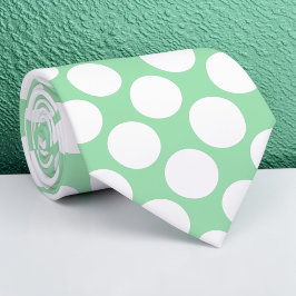 Light Green Jumbo Polka Dots Custom Necktie ネクタイ