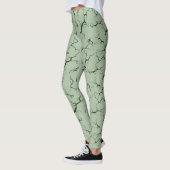 light green leggings with tie-dye design レギンス (左)