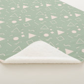 Light Green Memphis Pattern Sherpa Blanket シェルパブランケット (3/4)