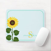 Light Green Mouse Pad with Sunflower マウスパッド (マウス)