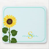 Light Green Mouse Pad with Sunflower マウスパッド (正面)
