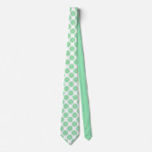 Light Green Polka Dots on White Custom Necktie ネクタイ (正面)