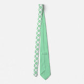 Light Green Polka Dots on White Custom Necktie ネクタイ (裏面)
