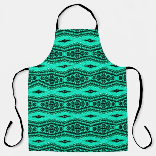 Light green seamless ikat Persian Carpet. Ethnic t エプロン (正面)