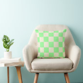Light Green White Checkerboard Pillow クッション (椅子)