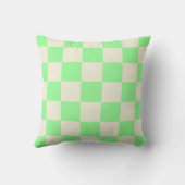 Light Green White Checkerboard Pillow クッション (裏面)