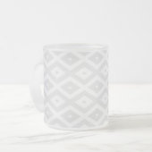 Light grey and white diamond pattern フロストグラスマグカップ (正面左)