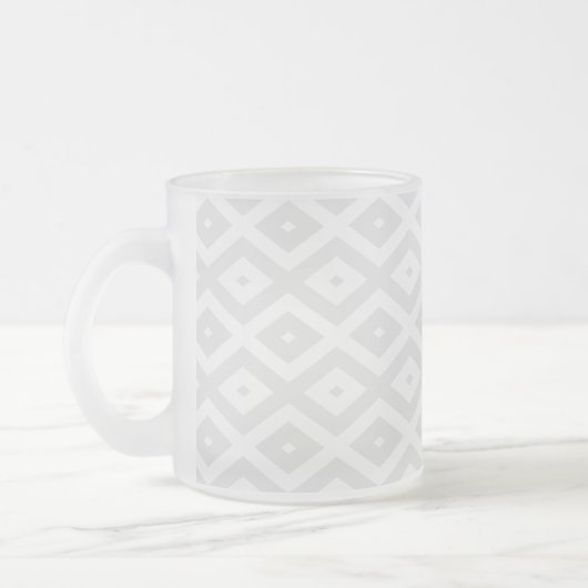 Light grey and white diamond pattern フロストグラスマグカップ (左)