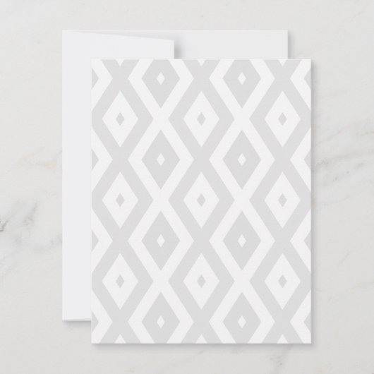 Light grey and white diamond pattern 出欠カード (正面)