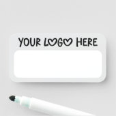 Light Grey Black and White One Line Business Logo 名札 (インサイチュ)