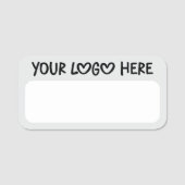 Light Grey Black and White One Line Business Logo 名札 (正面)