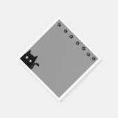 Light Grey Black Cat Paws スタンダードカクテルナプキン (角)