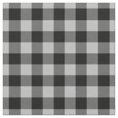 Light Grey & Black Plaid Gingham ファブリック (クローズアップ)
