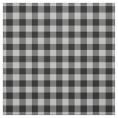 Light Grey & Black Plaid Gingham ファブリック (見本)