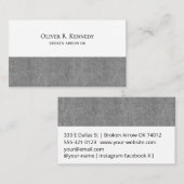 Light Grey Denim Accent Print on White 名刺 (正面/裏面)