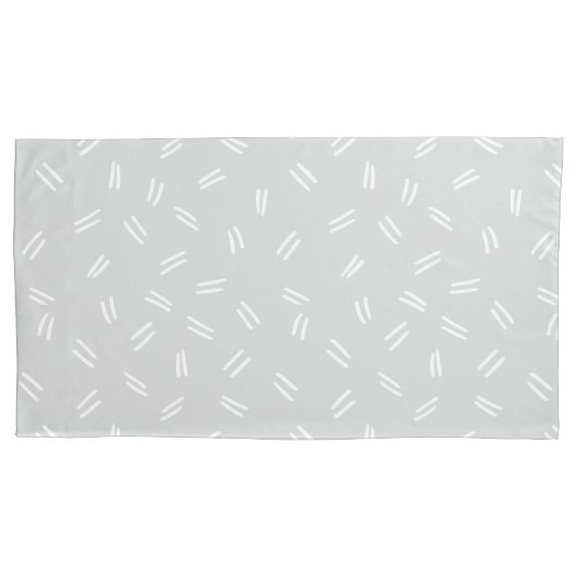 Light Grey Doodle Pattern Pair Of Pillowcases 枕カバー (正面左)