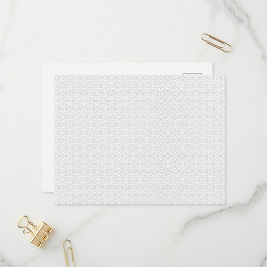 Light Grey Geometric Tile Pattern インビテーションポストカード (正面/裏面インサイチュ)