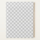 Light Grey Gray Checkered Checkerboard プランナー手帳 (裏面)