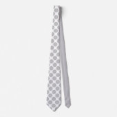 Light Grey Polka Dots on White Custom Necktie ネクタイ (正面)