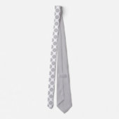 Light Grey Polka Dots on White Custom Necktie ネクタイ (裏面)