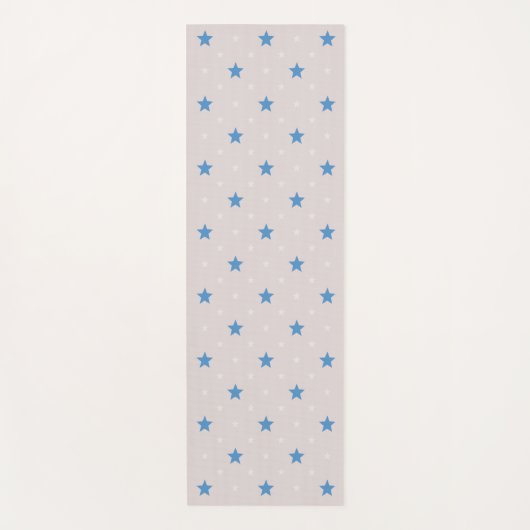 Light Grey Stars Pattern Yoga Mat ヨガマット (正面)