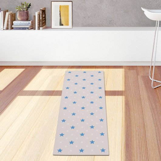 Light Grey Stars Pattern Yoga Mat ヨガマット