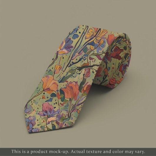 Light Impressionist Floral Necktie ネクタイ