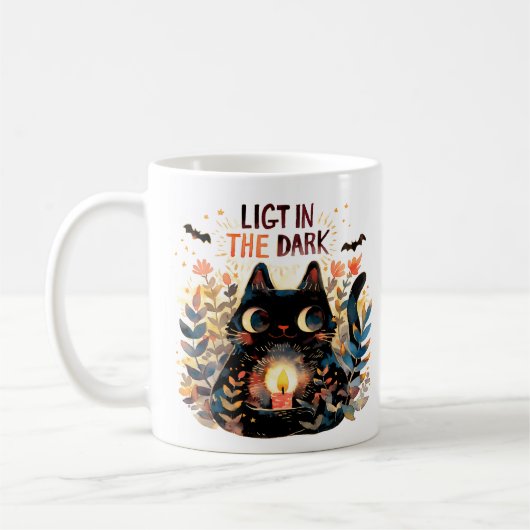 Light in the Dark – Candle Cat コーヒーマグカップ (左)