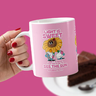 Light Is Sweet – レトロひまわり 伝道の書11章7節 コーヒーマグカップ