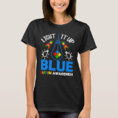 Light It Up Blue Autism Awareness Autistic Puzzle  Tシャツ (正面)
