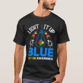 Light It Up Blue Autism Awareness Autistic Puzzle Tシャツ (正面)