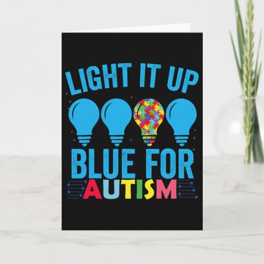 Light It Up Blue Autism Awareness Month 1  カード (正面)