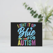 Light It Up Blue Autism Awareness T-Shirt92 ポストカード (スタンド正面)